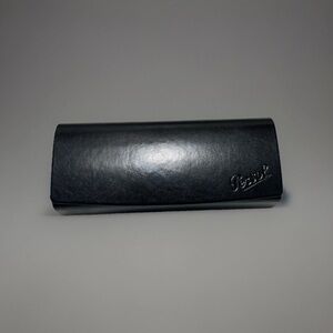 Persol Leather Hard Shell Sunglasses Eyeglasses Case Black With Cloth